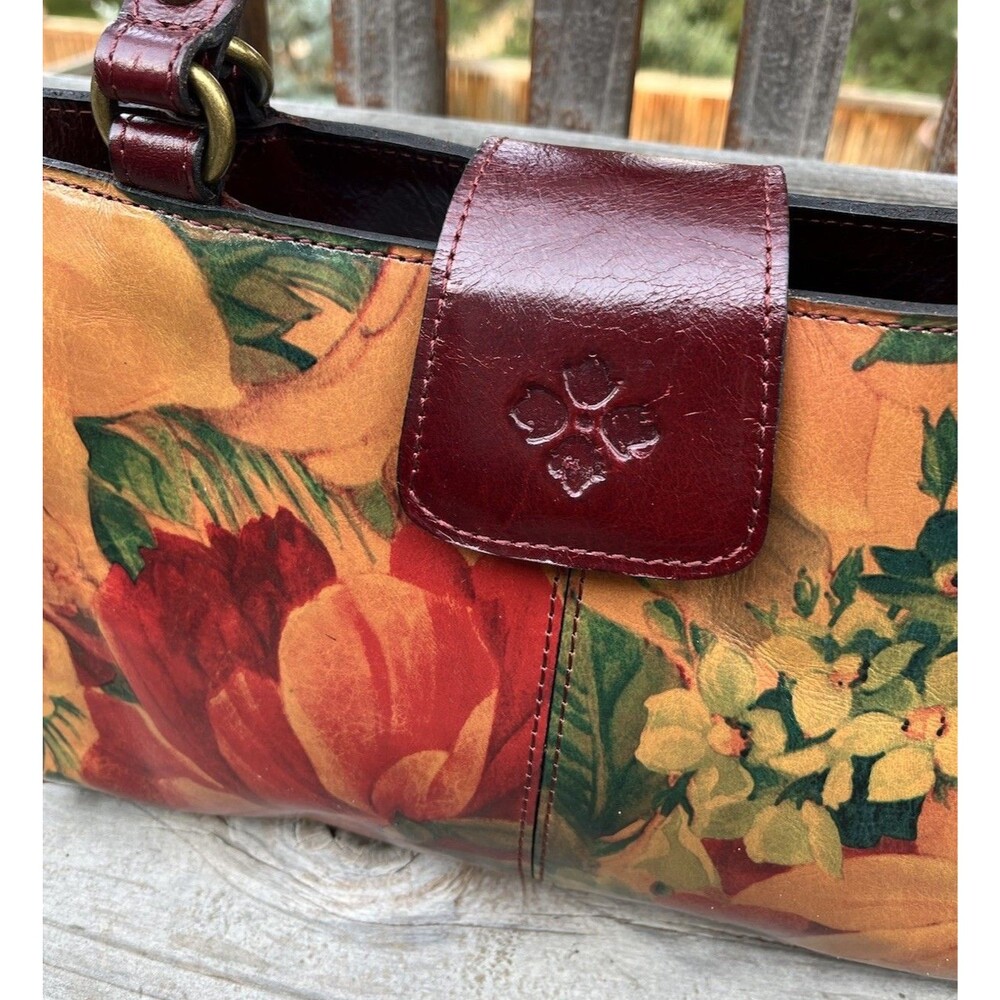 Patricia Nash Rienzo Floral Leather Satchel Shoulder Bag Multicolor - Picture 2 of 16